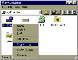 Format menu in Windows95