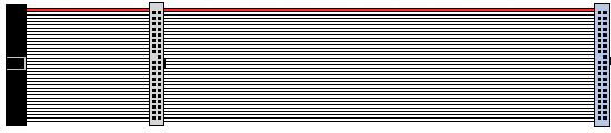 Ribbon cable with two connectors